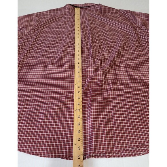 L. L. Bean Men’s Button-down Shirt SS Cotton Gingham Burgundy XXL - Picture 7 of 10